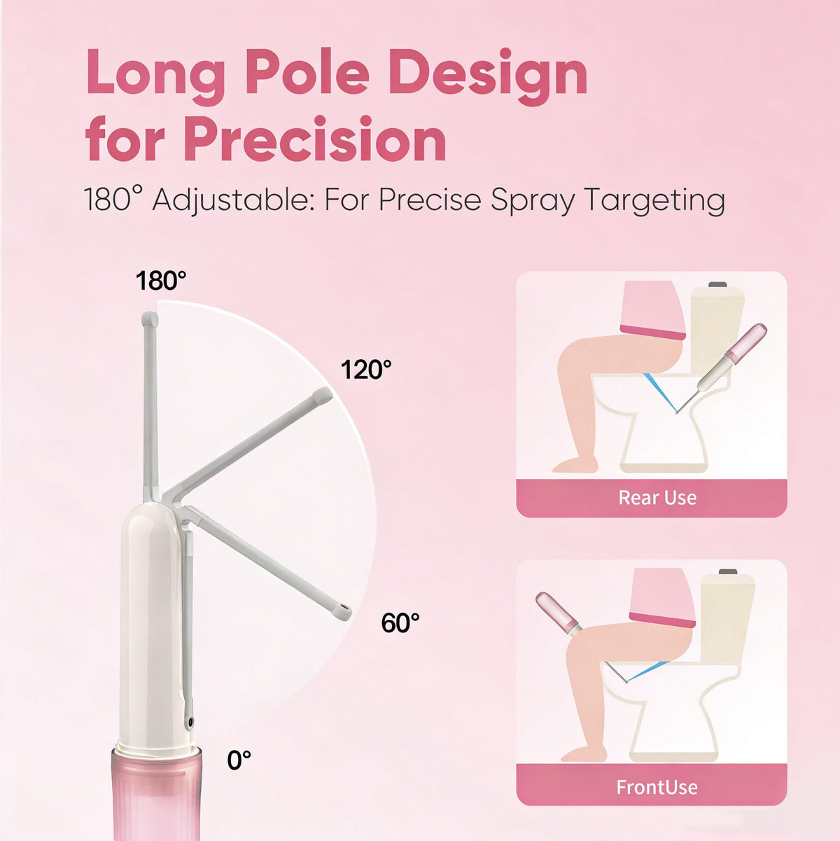 Artist Unknown bidet offers two pressure modes for gentle or thorough cleaning.