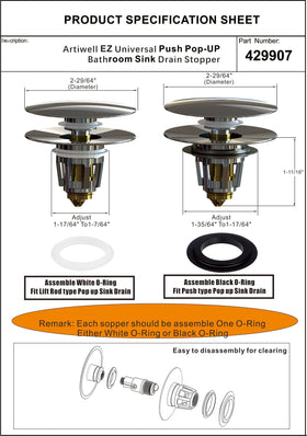 Artiwell 2-in-1 design combines water-seal and anti-clog features