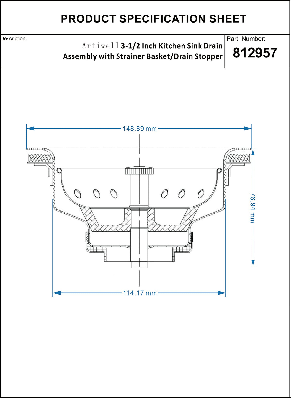 Artiwell heavy-duty stainless steel construction resists wear for lasting performance.