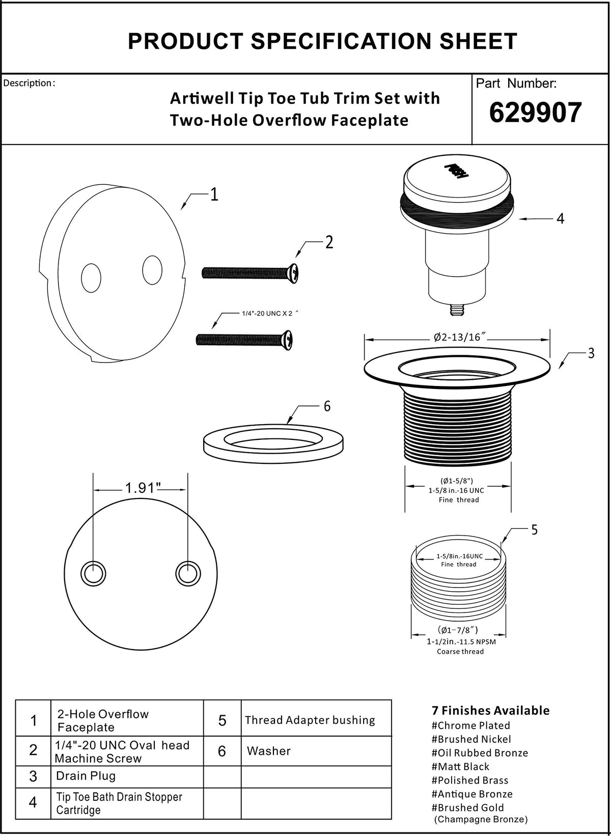 Artiwell heavy-duty metal construction brushed nickel durability