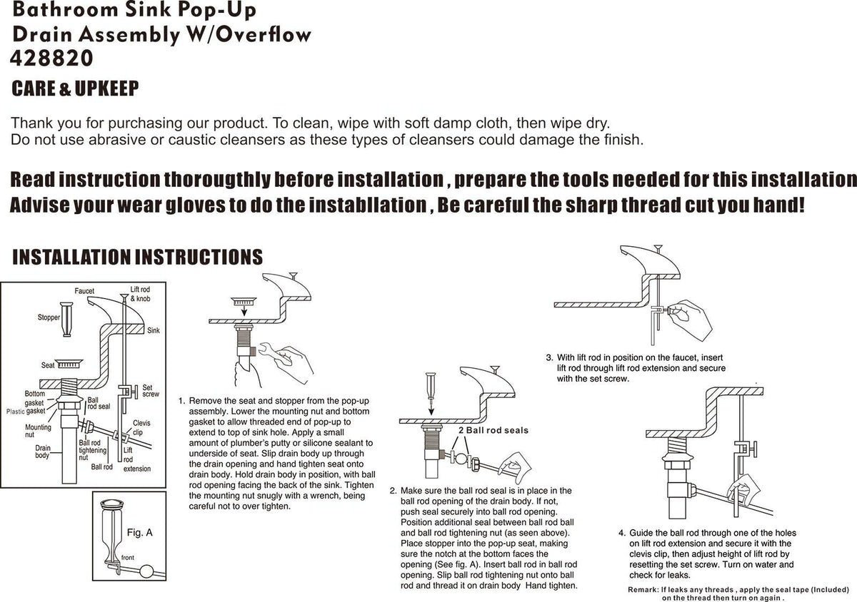 Artiwell installation guide and included plumber's tape support leak-free setup.