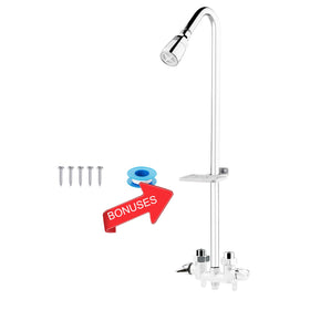 Artiwell outdoor shower system with brass body and chrome finish for durable outdoor use