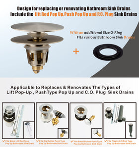 Artiwell stopper compatible with pop-up drains for vessel sinks