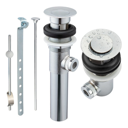 Artiwell pop-up drain assembly in chrome delivers precise sealing for sinks.