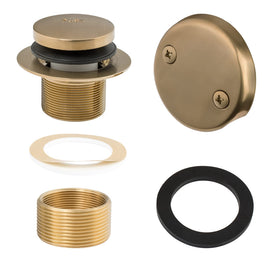 Artiwell tip-toe tub trim faceplate enhances bathroom style with champagne bronze finish.