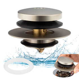 Artiwell universal toe bath drain stopper close-up highlights durable brass build.