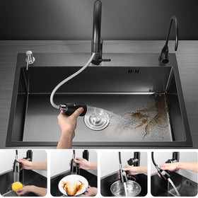 ARTLINE pull-out faucet image emphasizes convenient rinsing and hands-free operation
