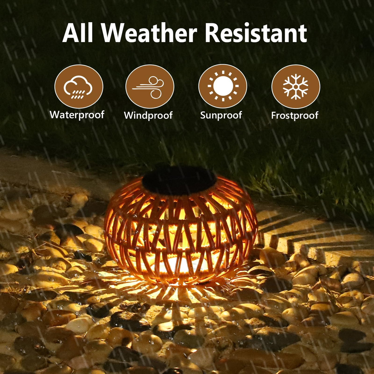 Artmooy pumpkin-shaped garden lantern adds rustic charm to pathways
