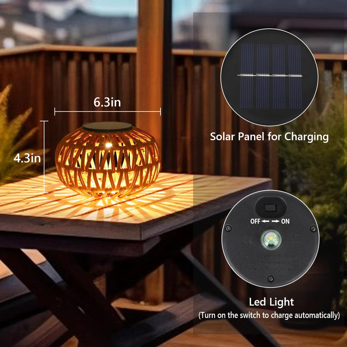 Artmooy solar lanterns automatically turn on at dusk for easy ambience