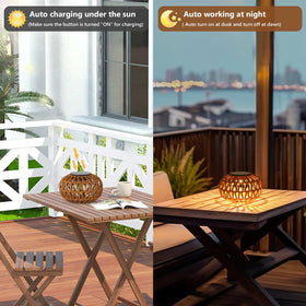 Artmooy waterproof rattan lantern withstands outdoor weather