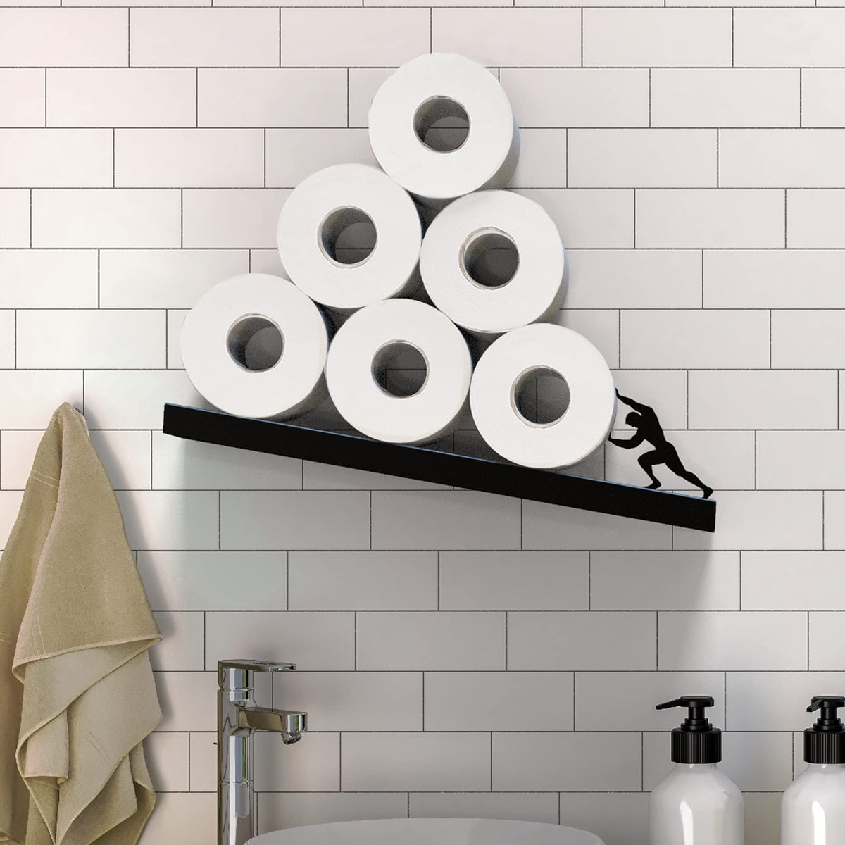 Artori wall mounted tilted holder showcases compact bathroom organization