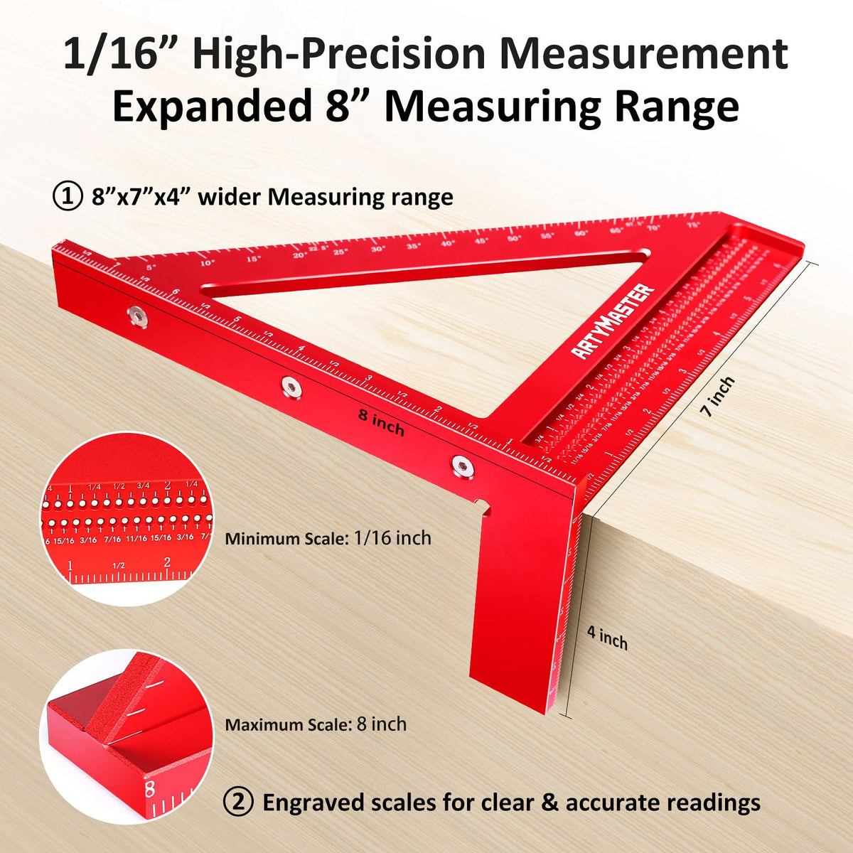 ARTYMASTER WT103B built-in pencil sharpener for quick markings.