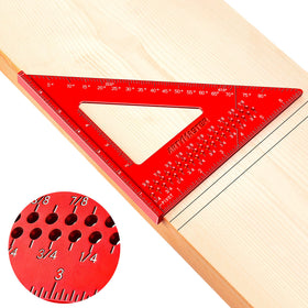 ARTYMASTER 7-inch carpenter square front view shows integrated rulers for precise layouts.