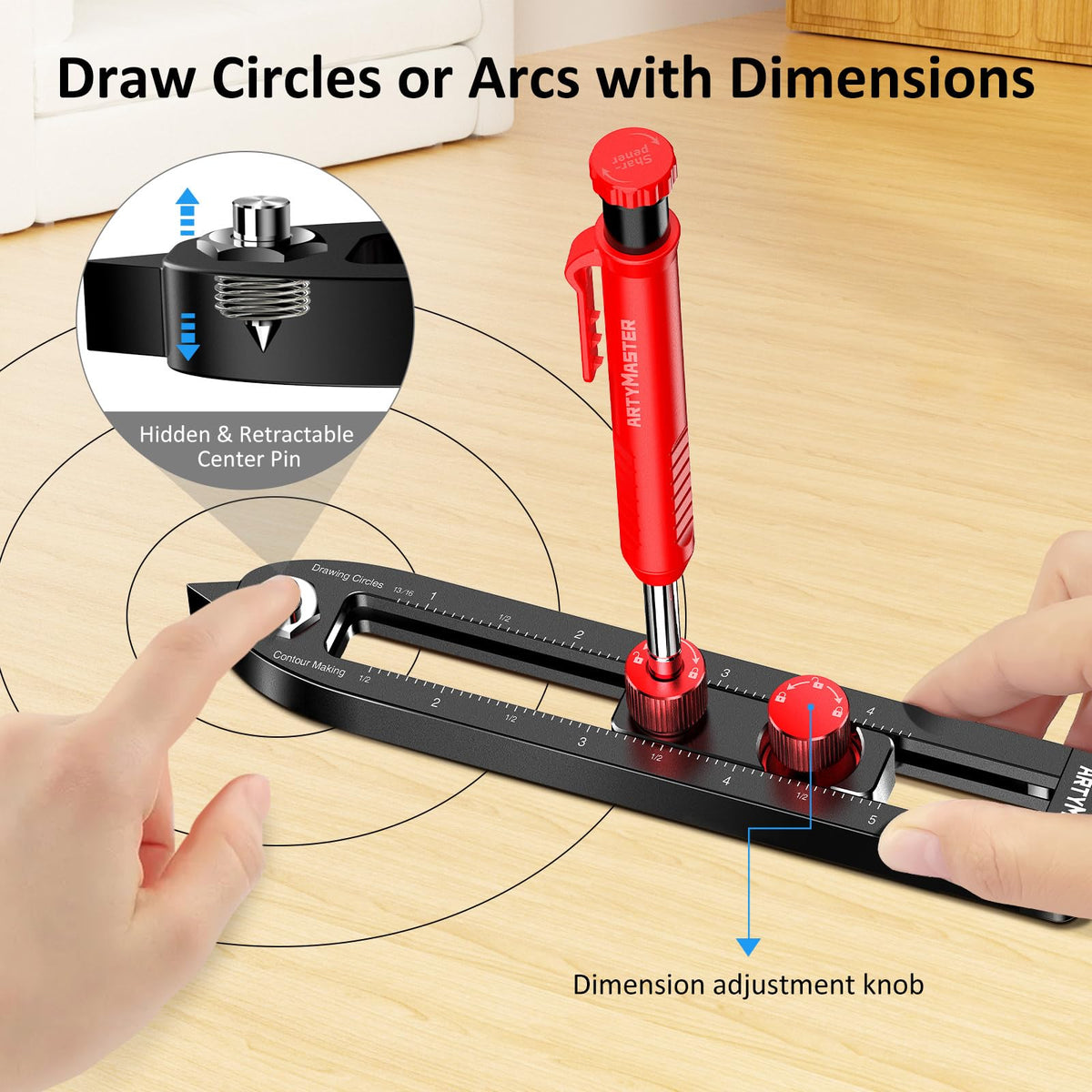 ARTYMASTER hook and pointer design offers versatile marking in one tool.