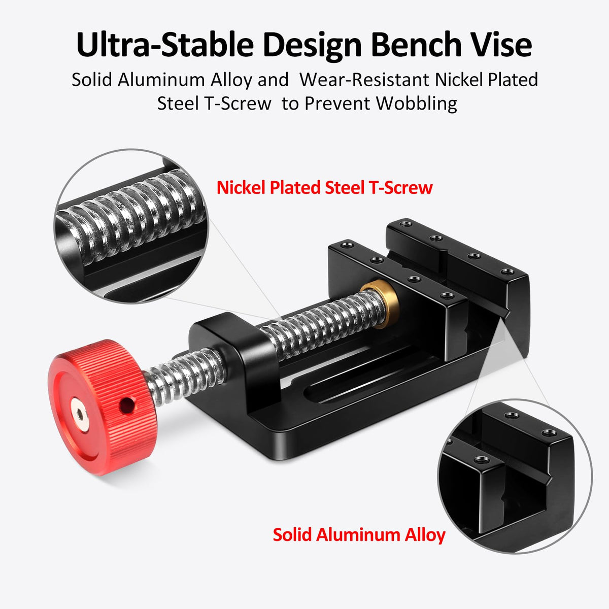 ARTYMASTER small precision vise with clamping block keeps jaws level for accurate work.