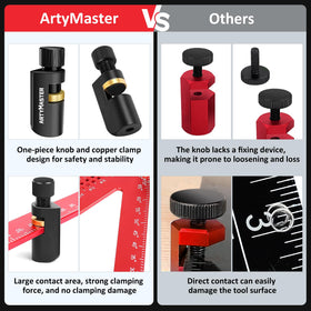 ArtyMaster stair gauges copper clamp detail, anti-slip for accurate marking.