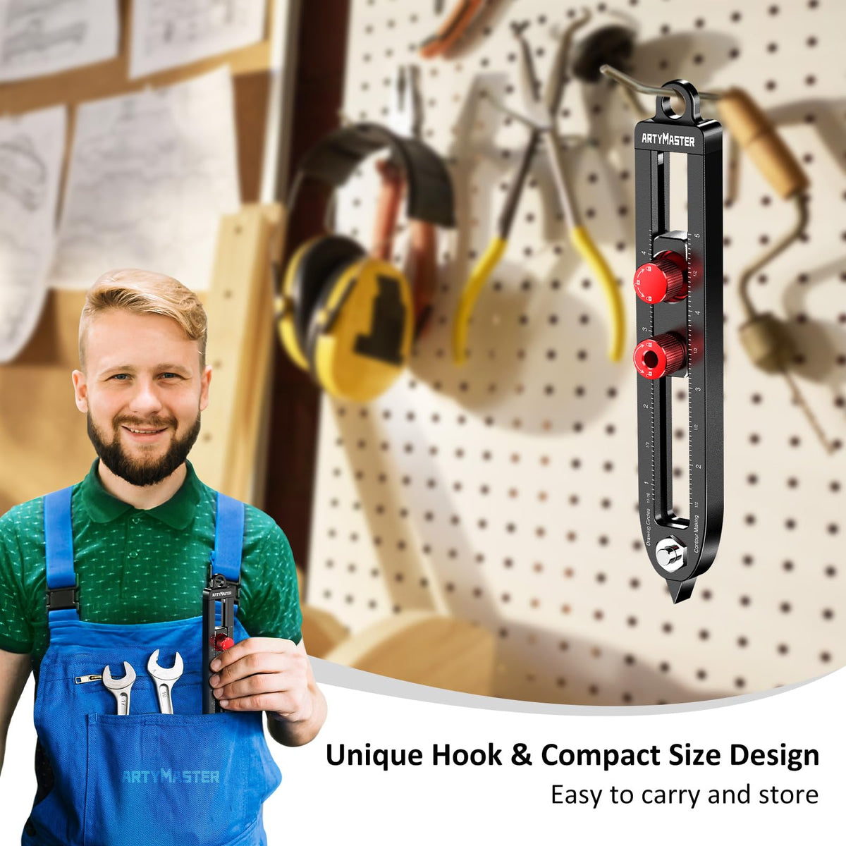 ARTYMASTER marking tool supports woodworking, wallpapering, tile laying and more.