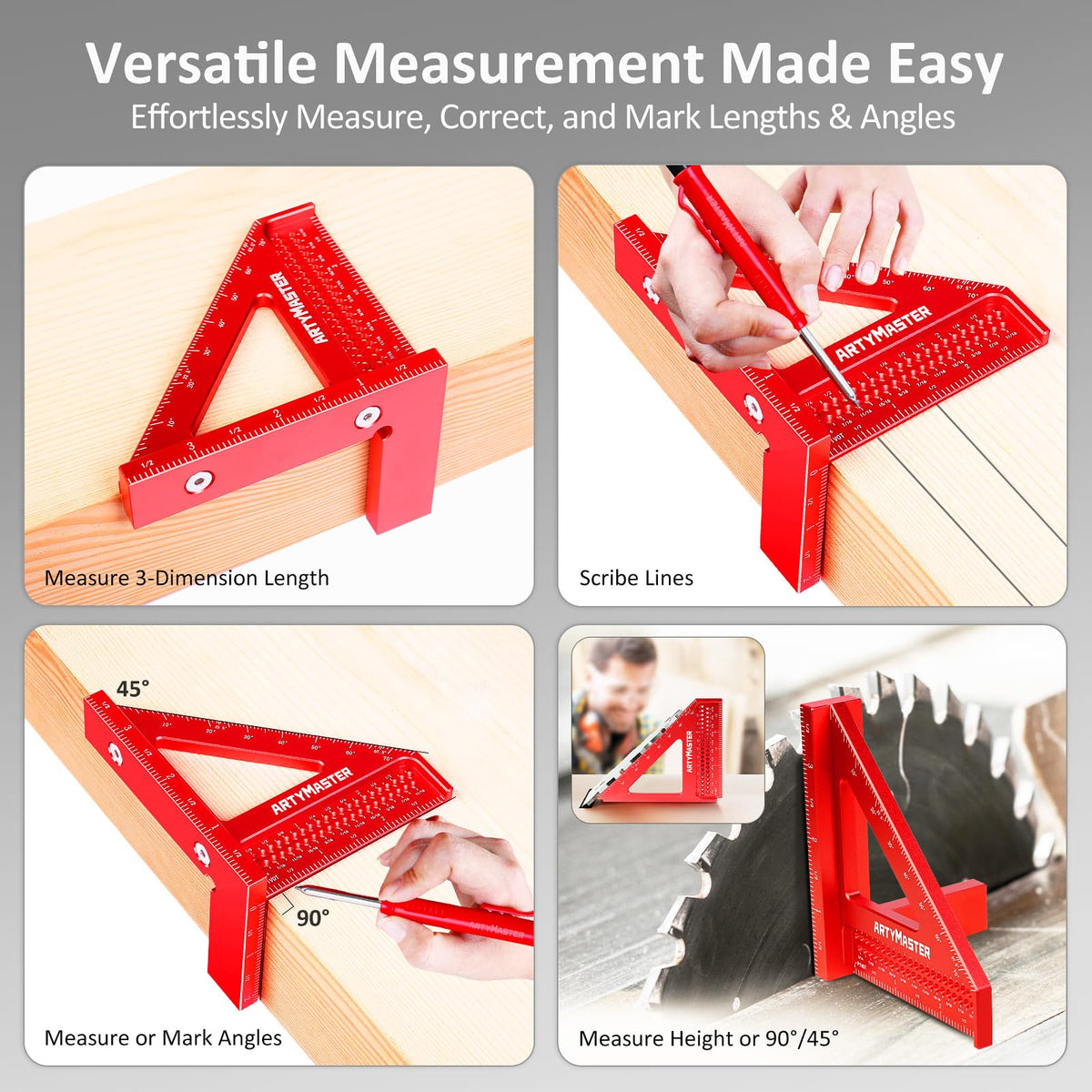 ARTYMASTER WT102A built-in pencil sharpener for quick marking on site.