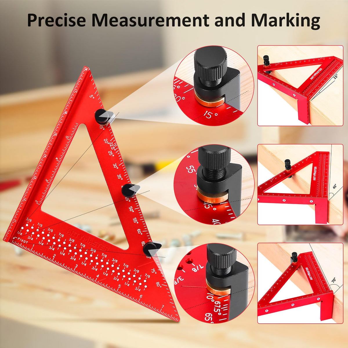 ARTYMASTER WT103C built-in carpenter pencil with sharpener for on-the-spot marks.