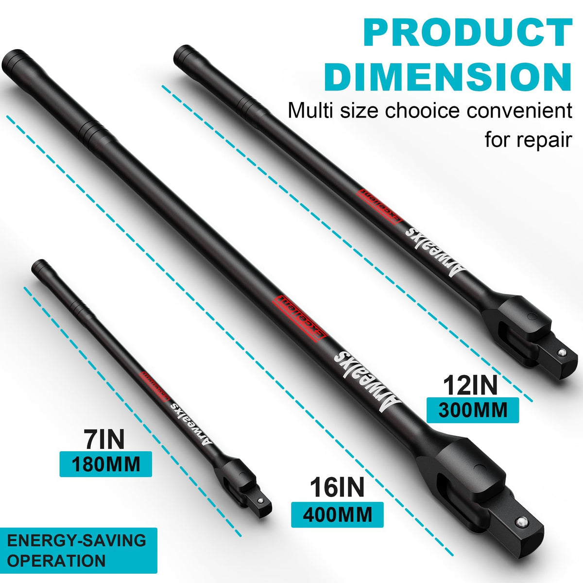 Arwealxs breaker bar 16in 1-2 drive, loosens stubborn bolts with rust