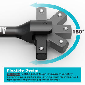 Arwealxs breaker bar 180-degree head, versatile angles for difficult access