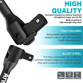 Arwealxs breaker bar extension set, added leverage for challenging fasteners