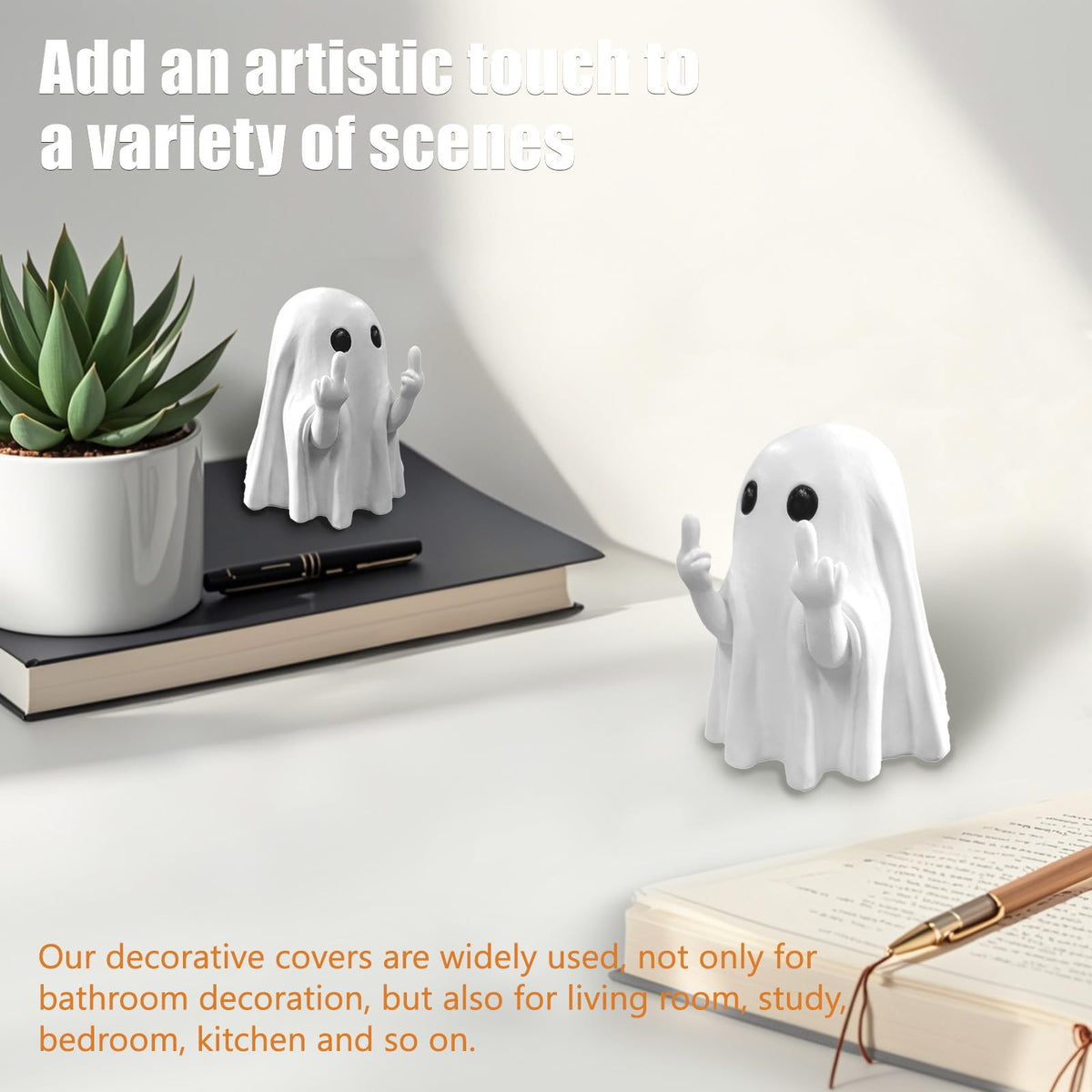Arxonis funny bathroom decor ghost toilet cap white offers playful protection for your hardware