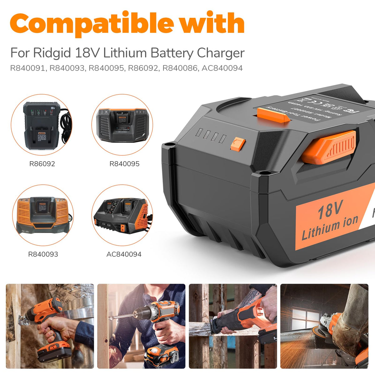 ARyee fast charger 18V powers up quickly for less downtime.