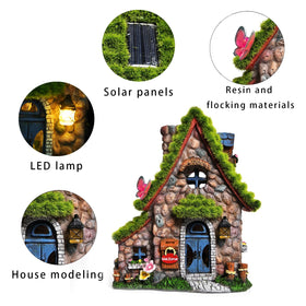 ASAWASA hand painted cottage figurine adds color to outdoor spaces