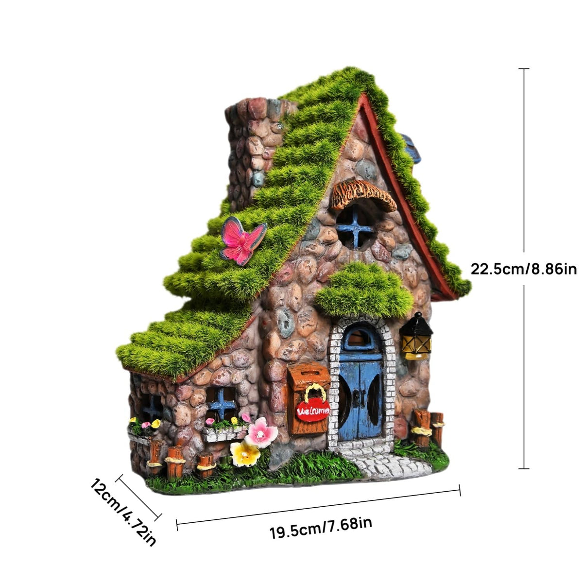 ASAWASA weatherproof resin fairy house for all weather outdoor display