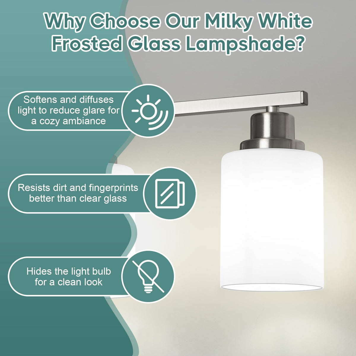 Ascher 26.8 inch vanity light provides wide, even coverage