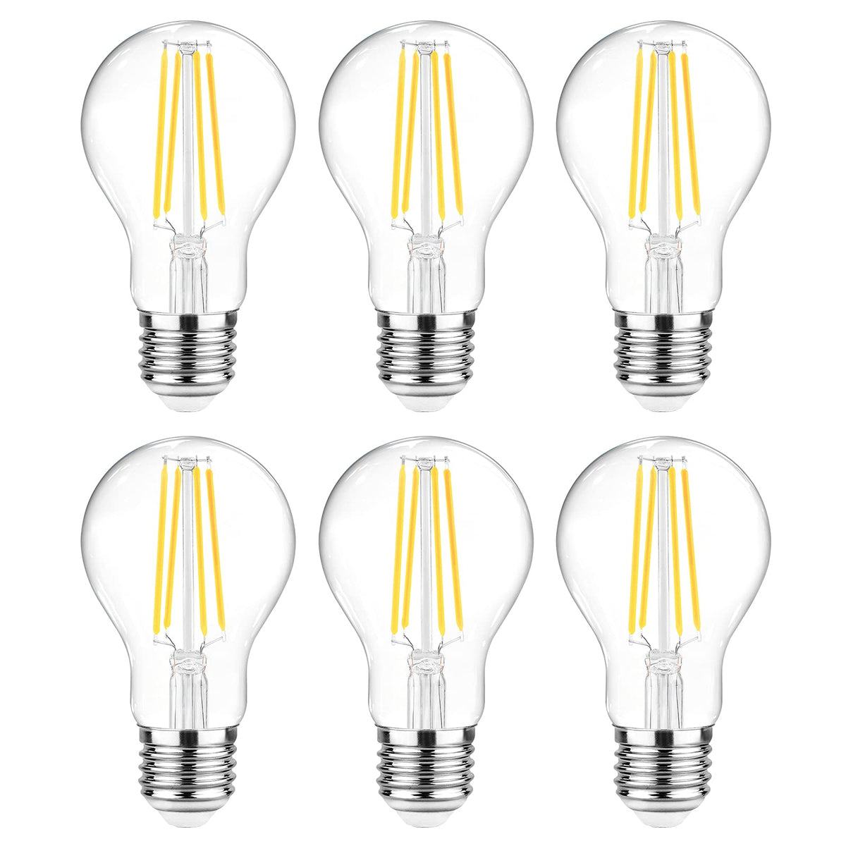 Ascher 60W equivalent LED filament bulb in clear glass for bright home lighting