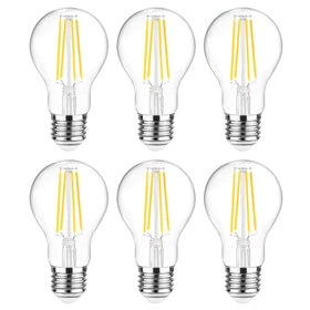 Ascher 60W equivalent LED filament bulb in clear glass for bright home lighting