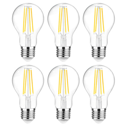 Ascher 60W equivalent LED filament bulb in clear glass for bright home lighting