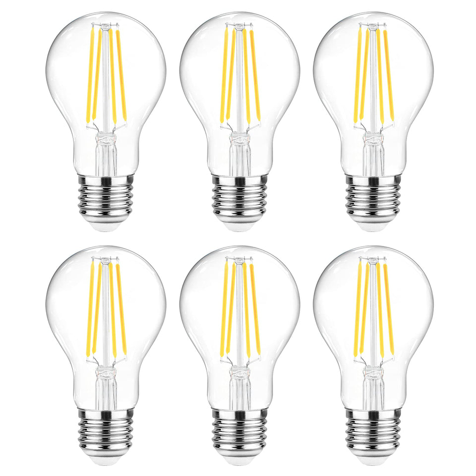 Ascher 60W equivalent LED filament bulb in clear glass for bright home lighting