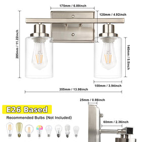 Ascher bedroom or hallway light in brushed nickel finish
