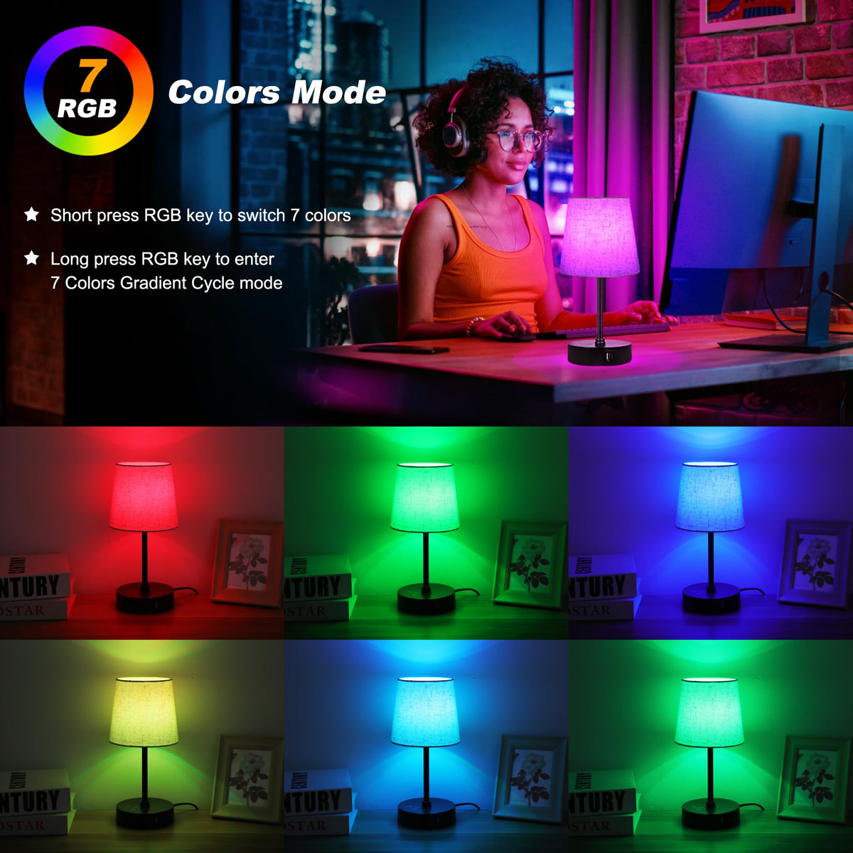 Ascher lamp provides 3 temperature settings for warm, neutral, or cool task lighting.