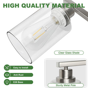 Ascher brushed nickel wall light adds modern style with durable finish.