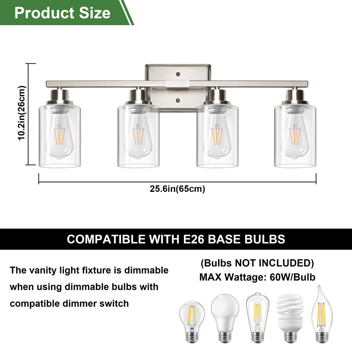 Ascher clear-glass shades showcase bulbs and deliver clean, even illumination.