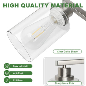 Ascher clear glass shades protect bulbs while enhancing brightness and ambience.