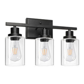 Ascher vanity fixture supports dimmable bulbs with a compatible dimmer for mood lighting.