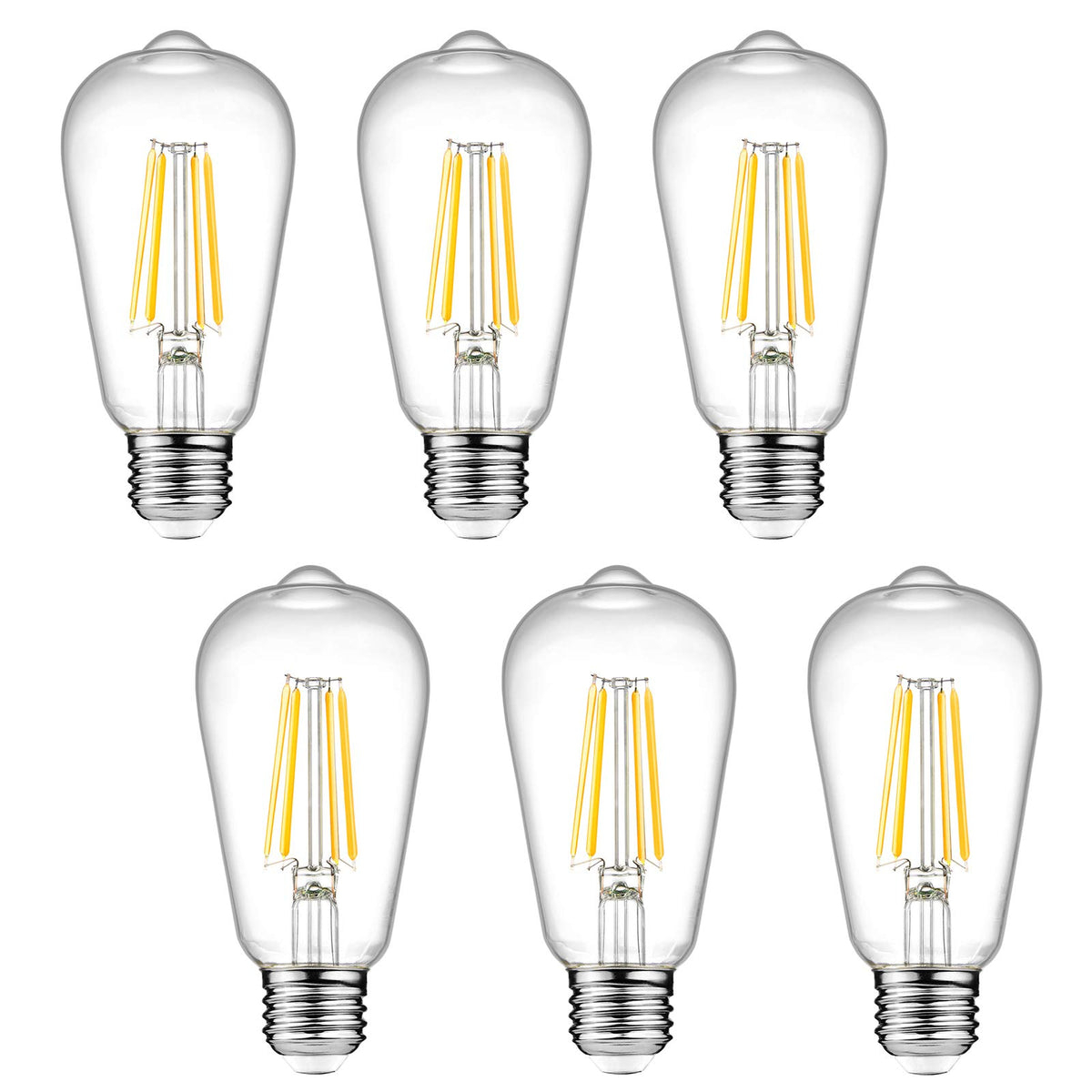 Ascher dimmable vintage LED Edison bulb with E26 base for versatile fixtures and ambiance.