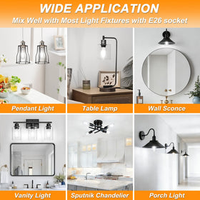 Ascher E26 base bulb installation fits most fixtures with ease