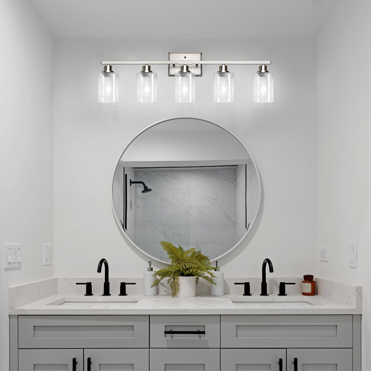 Ascher vanity light is easy to install and hardwired for reliable operation.