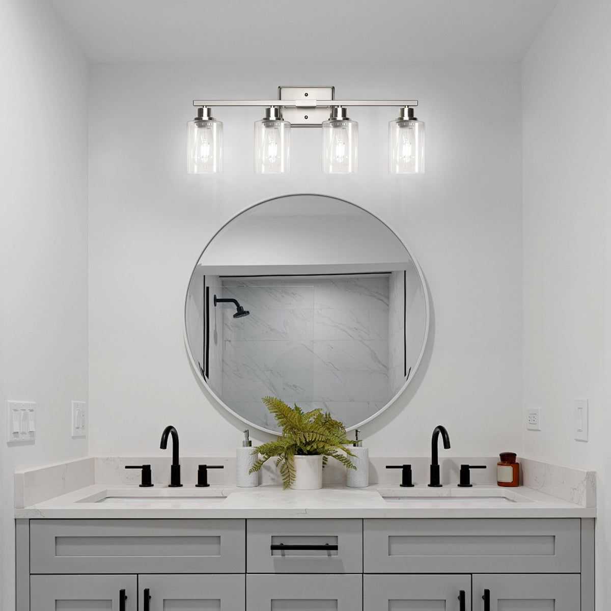 Ascher installation-ready fixture with included hardware for quick setup.