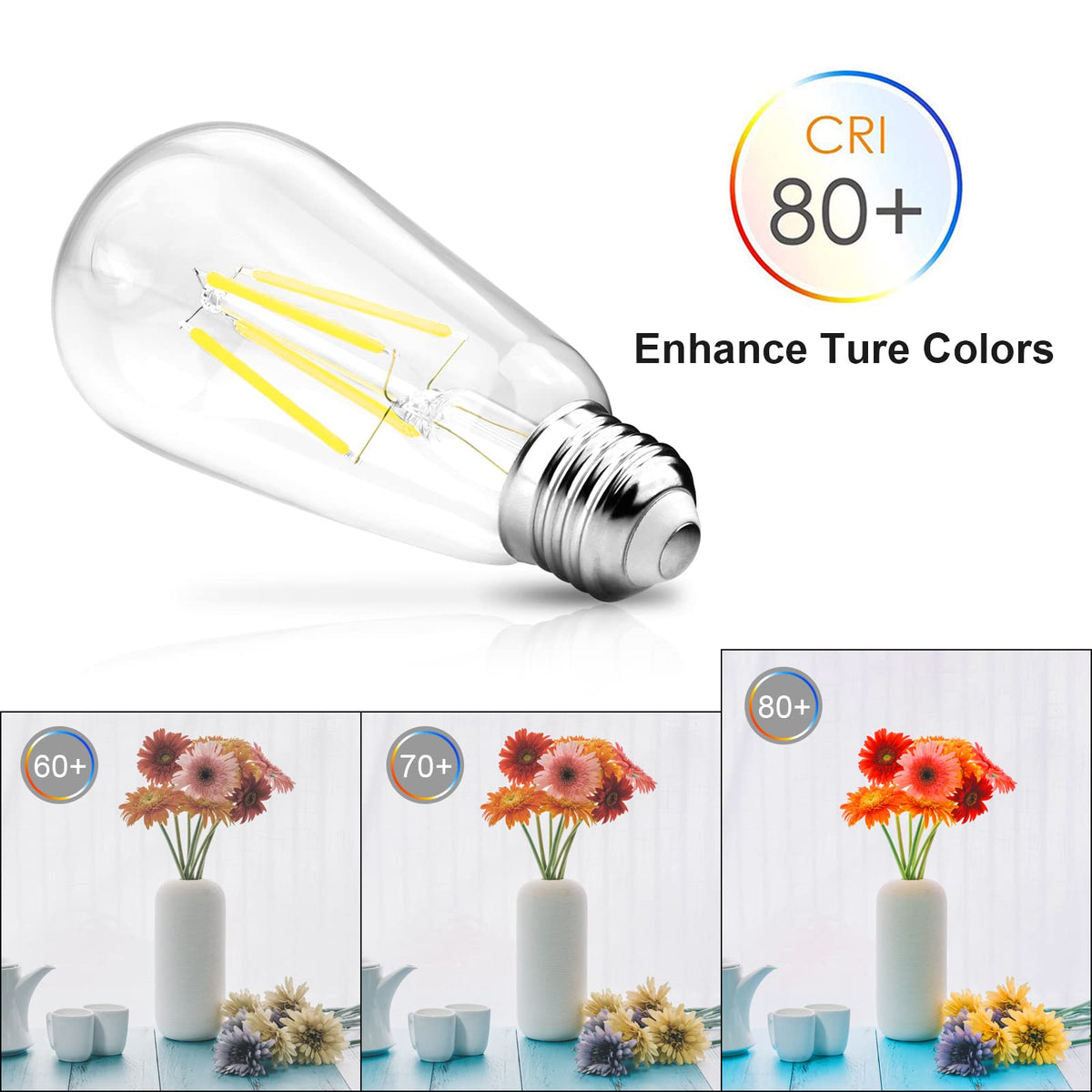 Ascher high-CRI LED filament bulb renders colors accurately in any room