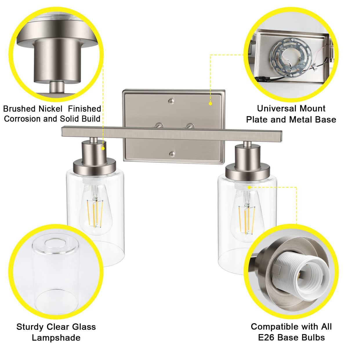 Ascher wall sconce with included hardware for quick installation