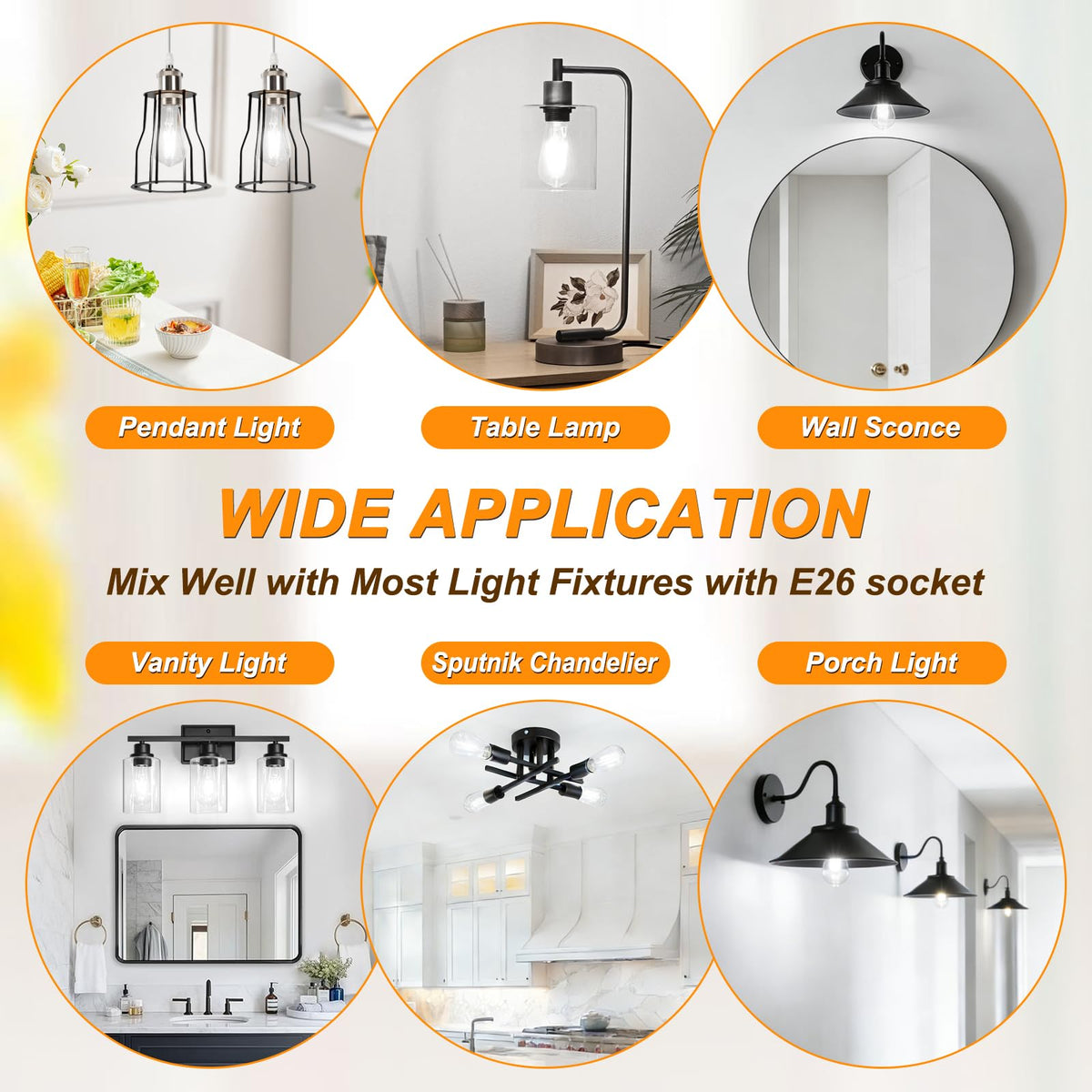 Ascher non-dimmable bulbs suit steady daylight scenes in kitchens and cafes