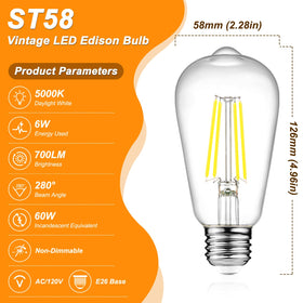 Ascher LED Edison bulbs deliver 700 lumens, 60W-equivalent brightness for inviting spaces