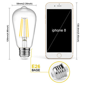 Ascher LED Edison bulbs provide 60W-equivalent brightness with energy efficiency.